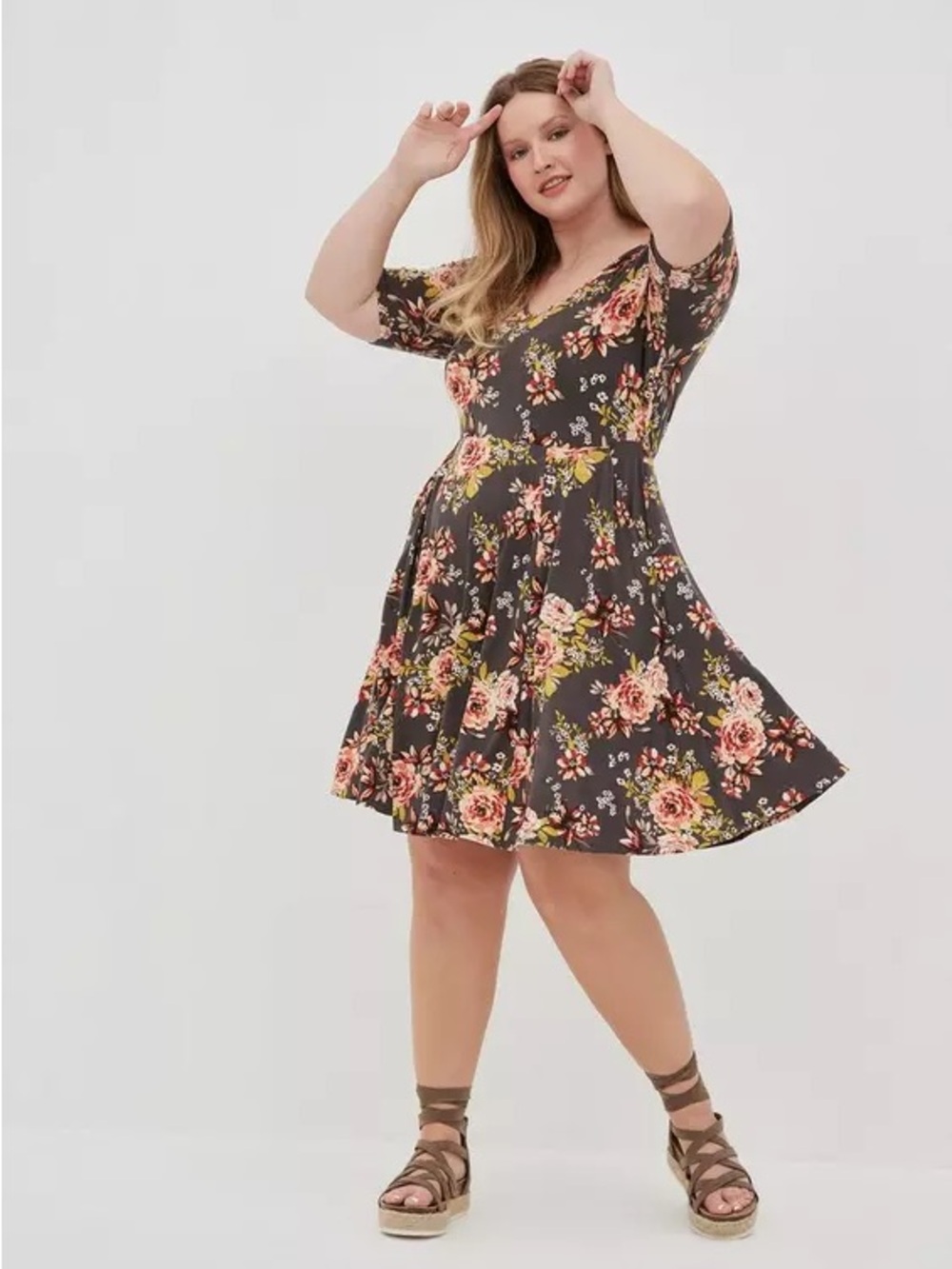 Torrid Super Soft Floral Midi Dress Size 2X